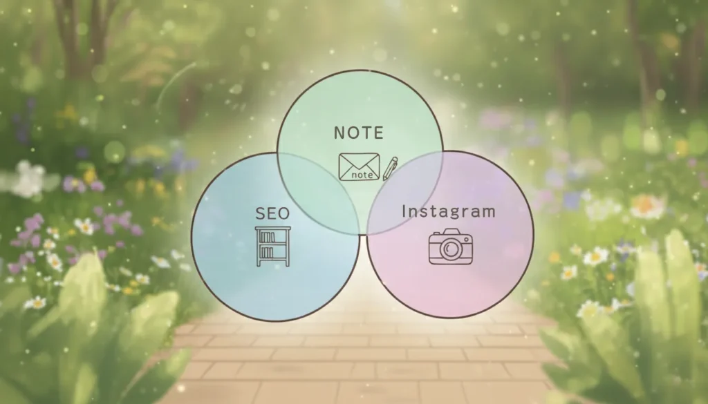 ■ Web発信の3つの居場所(SEO・note・Instagram)の違い