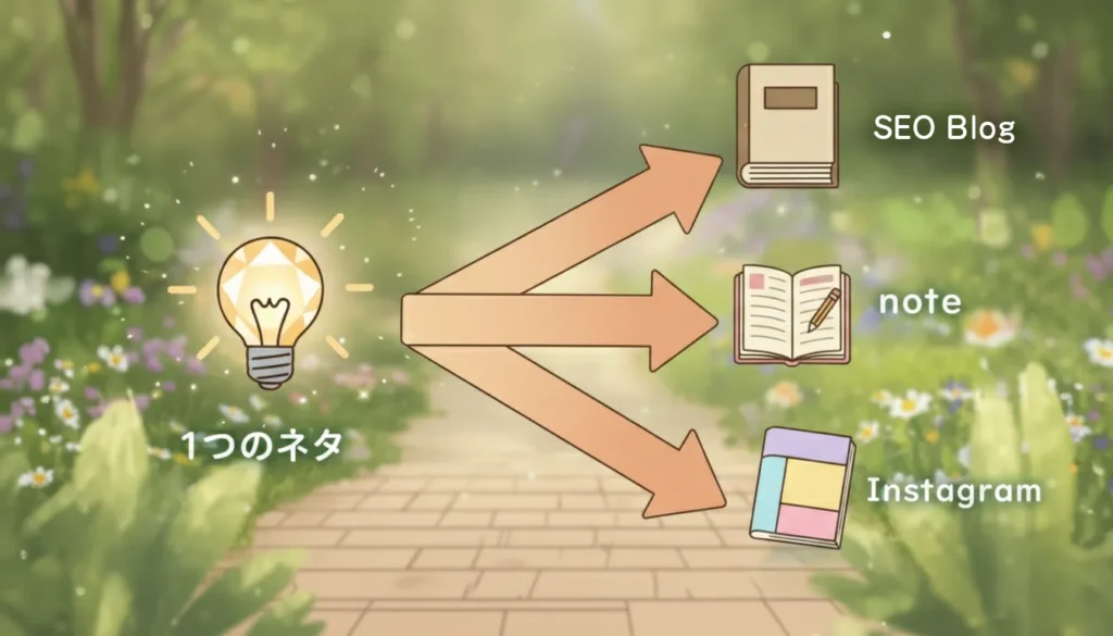 ■ 1つのネタを3回活用!「コンテンツ再利用」の魔法