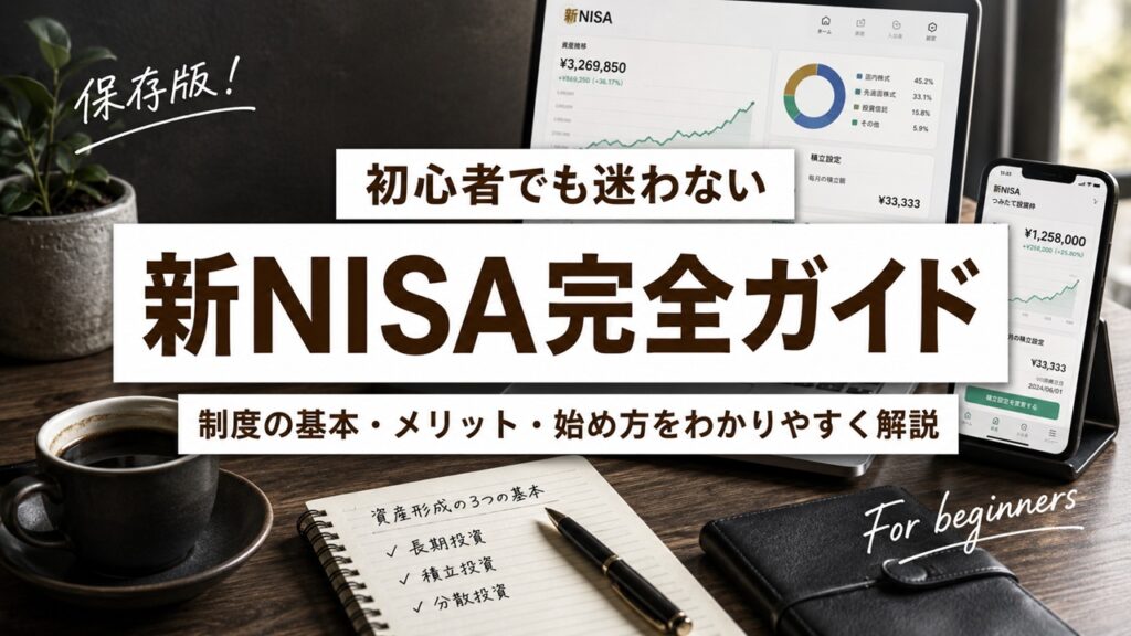 新NISAの制度・メリット・始め方を初心者向けに解説するアイキャッチ画像